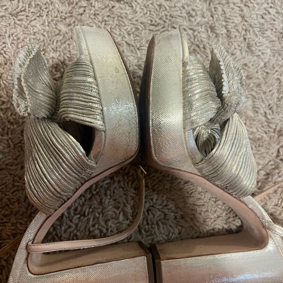 Loeffler Randall Natalia Pleated platform sandals in Platinum - Picture 8 of 13